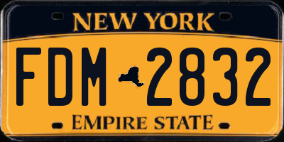 NY license plate FDM2832