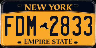 NY license plate FDM2833