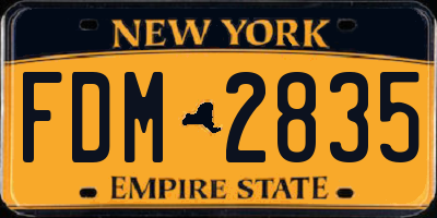 NY license plate FDM2835