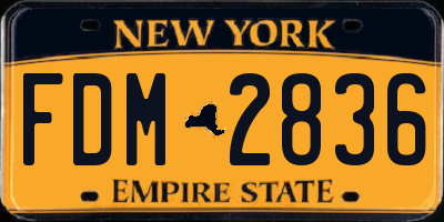NY license plate FDM2836