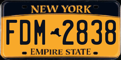 NY license plate FDM2838