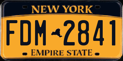 NY license plate FDM2841
