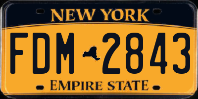 NY license plate FDM2843