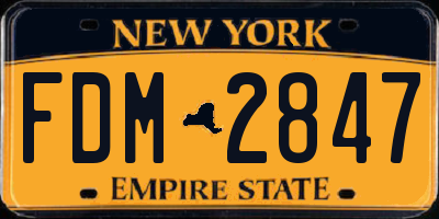 NY license plate FDM2847