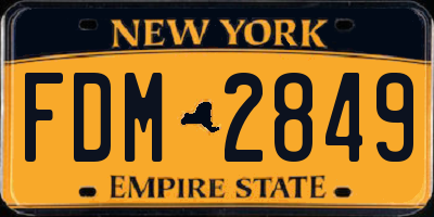 NY license plate FDM2849