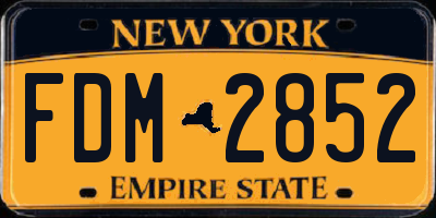 NY license plate FDM2852