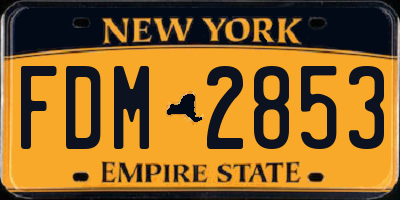 NY license plate FDM2853