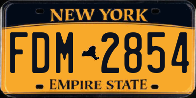 NY license plate FDM2854