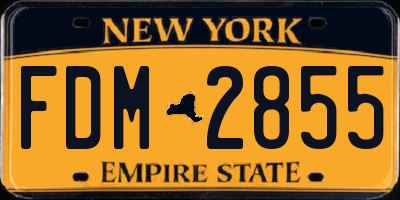 NY license plate FDM2855