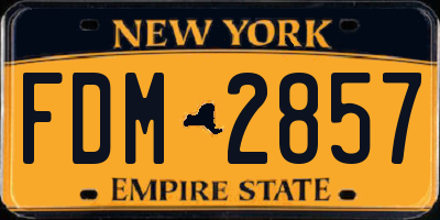 NY license plate FDM2857