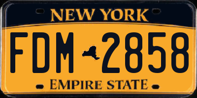 NY license plate FDM2858
