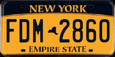 NY license plate FDM2860