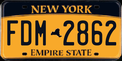 NY license plate FDM2862