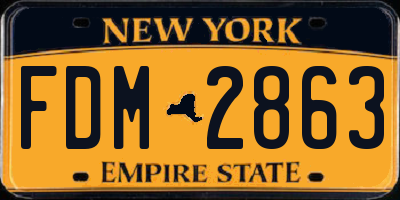 NY license plate FDM2863