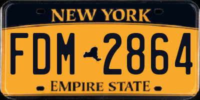 NY license plate FDM2864