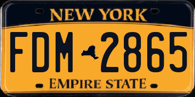 NY license plate FDM2865