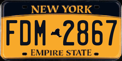 NY license plate FDM2867