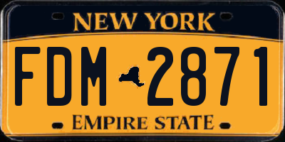 NY license plate FDM2871