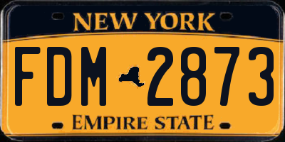 NY license plate FDM2873
