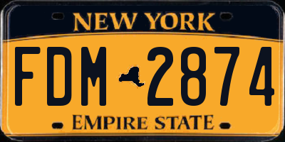 NY license plate FDM2874