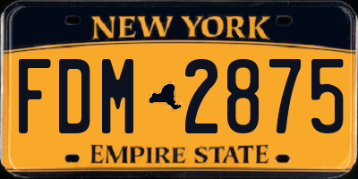 NY license plate FDM2875