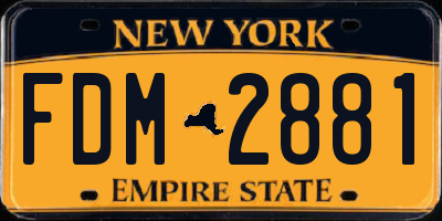NY license plate FDM2881