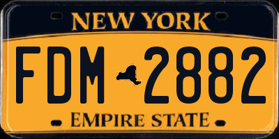 NY license plate FDM2882