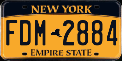 NY license plate FDM2884