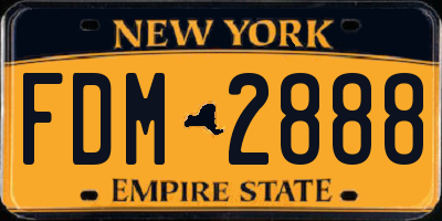 NY license plate FDM2888