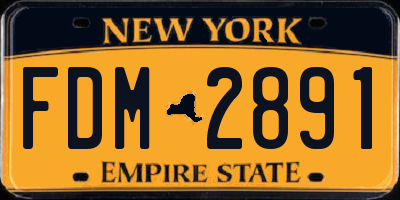 NY license plate FDM2891