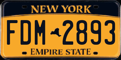 NY license plate FDM2893