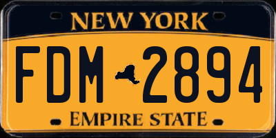 NY license plate FDM2894