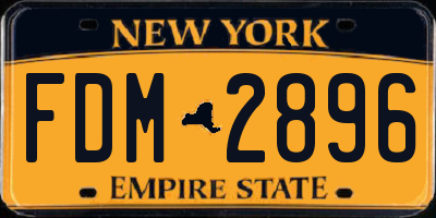 NY license plate FDM2896