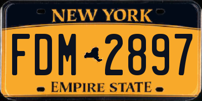 NY license plate FDM2897