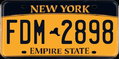 NY license plate FDM2898