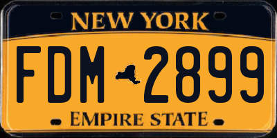 NY license plate FDM2899