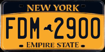 NY license plate FDM2900
