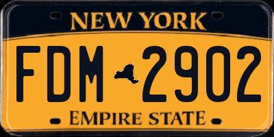 NY license plate FDM2902
