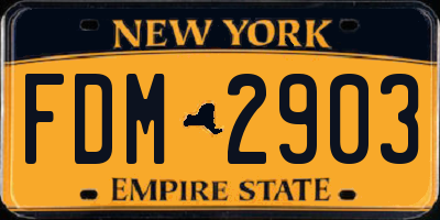 NY license plate FDM2903
