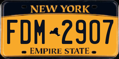 NY license plate FDM2907