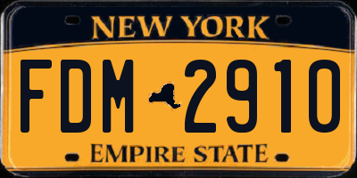 NY license plate FDM2910