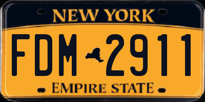NY license plate FDM2911