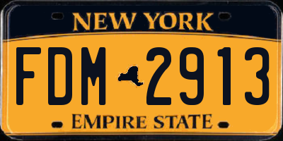 NY license plate FDM2913