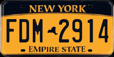 NY license plate FDM2914