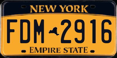 NY license plate FDM2916