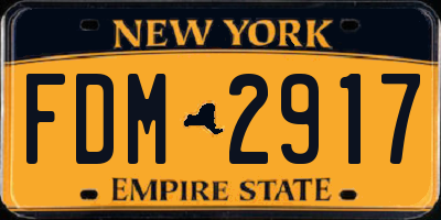 NY license plate FDM2917