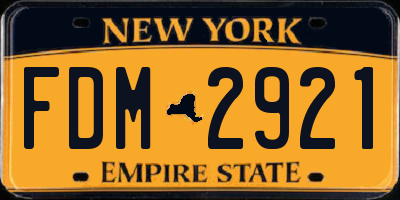 NY license plate FDM2921