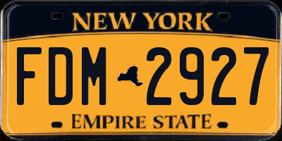 NY license plate FDM2927