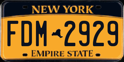 NY license plate FDM2929