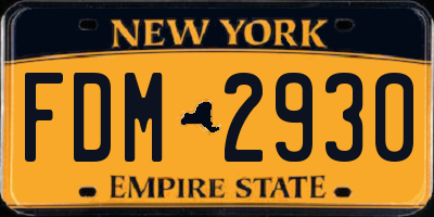 NY license plate FDM2930